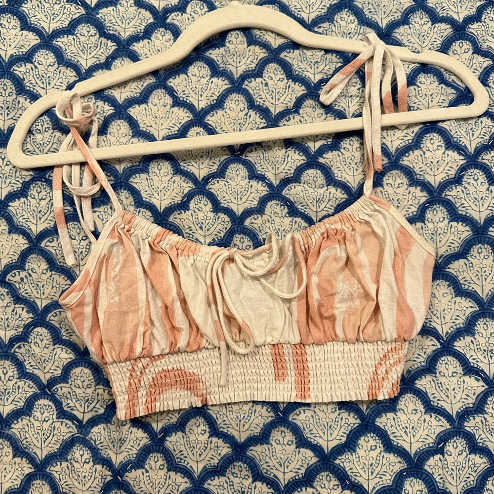 sabo skirt pink and white patterned tank top